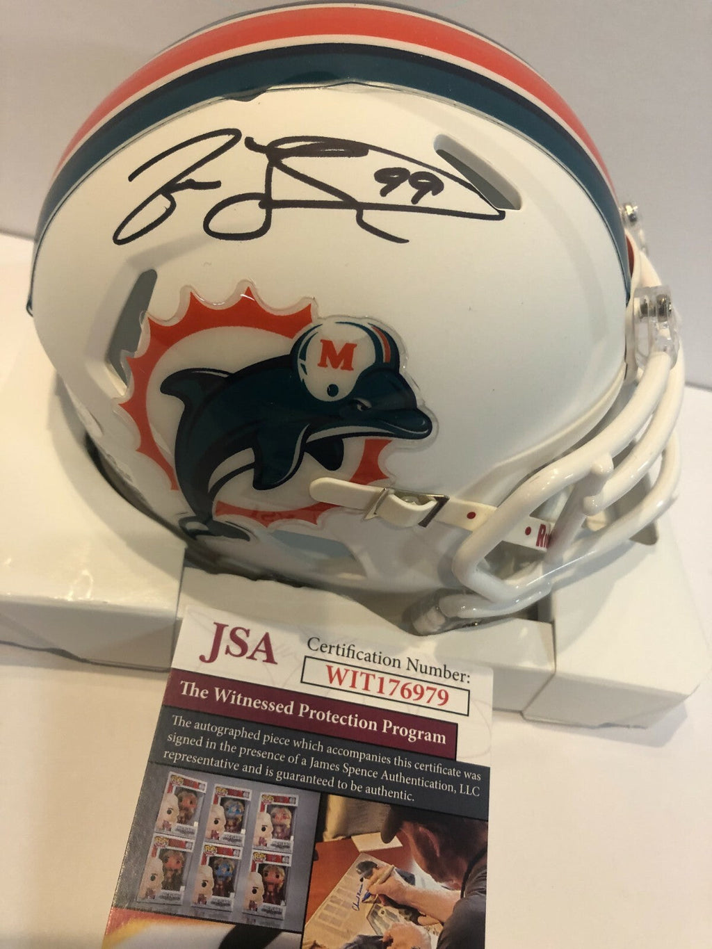 Jason Taylor Autographed Signed Miami Dolphins Speed Mini Helmet Jsa Coa