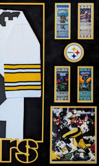 Framed In Suede Pittsburgh Steelers Franco Harris Autographed Jersey Jsa Coa