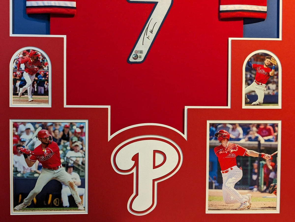 Framed Philadelphia Phillies Trea Turner Autographed Signed Jersey Beckett Holo