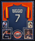Suede Framed Houston Astros Craig Biggio Autographed Signed Jersey Psa Coa