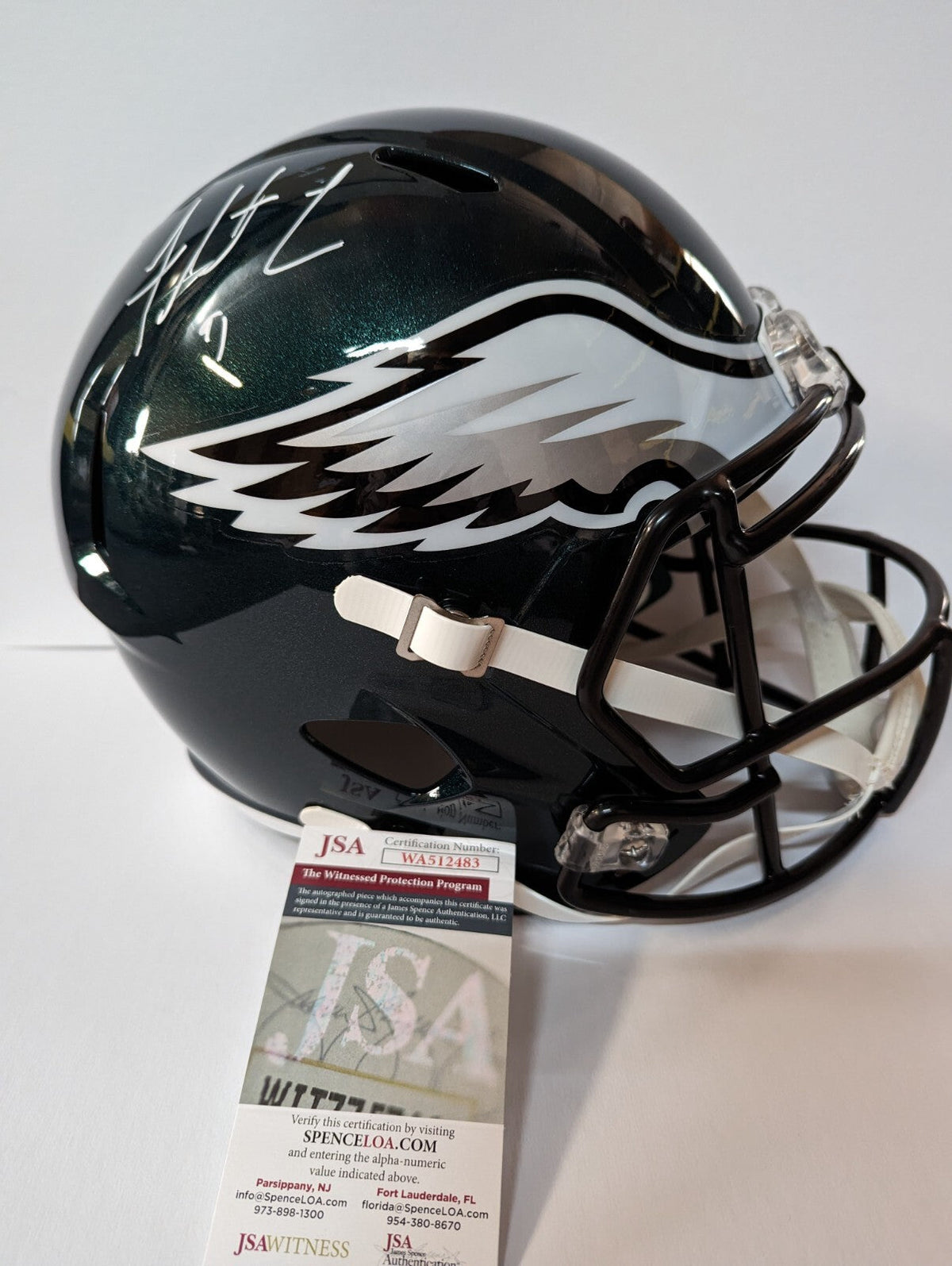 Philadelphia Eagles Fletcher Cox Signed Full Size Speed Replica Helmet Jsa Coa
