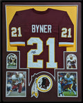 Framed Washington Ernest Byner Autographed Signed Jersey Jsa Coa
