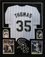 Framed Suede Frank Thomas Autographed Signed Chicago White Sox Jsa Coa