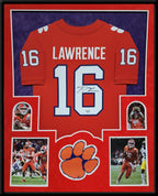 Suede Framed Clemson Tigers Trevor Lawrence Autographed  Jersey Fanatics Holo
