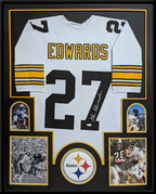 Framed Pittsburgh Steelers Glen Edwards Autographed Jersey Jsa Coa