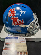 Ole Miss Rebels Jonathan Mingo Signed Speed Mini Helmet Jsa Coa