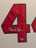 Suede Framed Atlanta Braves Hank Aaron Autographed Jersey Steiner Sports Holo