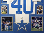 Framed Dallas Cowboys Bill Bates Autographed Signed Inscribed Jersey Jsa Coa
