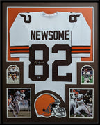 Framed Cleveland Browns Ozzie Newsome Autographed Signed Jersey Beckett Holo