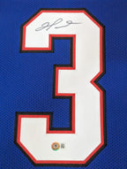 Framed Buffalo Damar Hamlin Autographed Signed Jersey Beckett Holo
