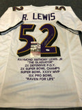 Baltimore Ravens Ray Lewis Autographed Signed Stat Jersey Jsa  Coa