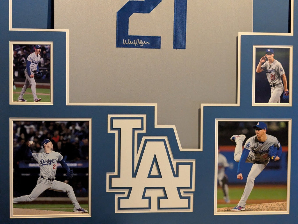 Framed Walker Buehler Autographed Signed La Dodgers Jersey Beckett Holo