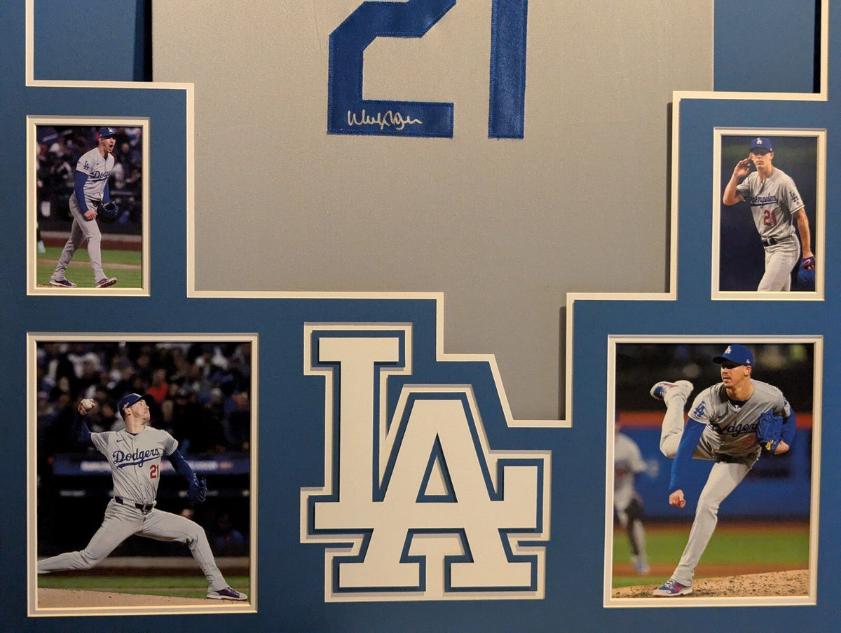 Framed Walker Buehler Autographed Signed La Dodgers Jersey Beckett Holo