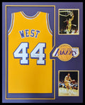Framed L.A. Lakers Jerry West Autographed Signed Jersey Jsa Coa