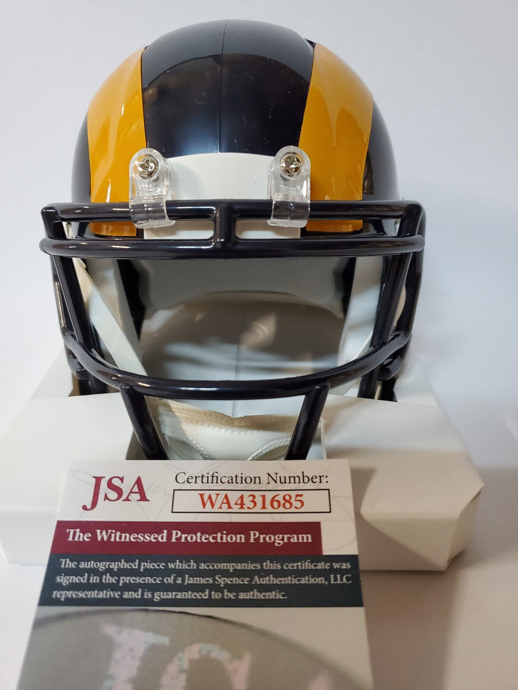 Los Angeles Rams Eric Weddle Signed Throwback Mini Helmet Jsa Coa