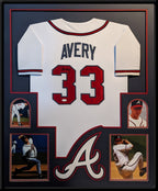 Framed Atlanta Braves Steve Avery Autographed Signed Jersey Jsa Coa