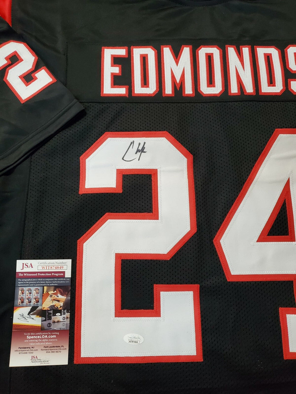 Central Dauphin East Panthers Chase Edmonds Autographed Signed Jersey Jsa Coa