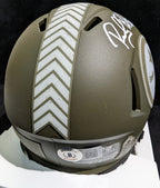 Pittsburgh Steelers Rocky Bleier Signed Inscribed Salute Mini Helmet Bas Holo
