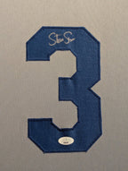 Framed Steve Sax Autographed Signed La Dodgers Jersey Jsa Coa