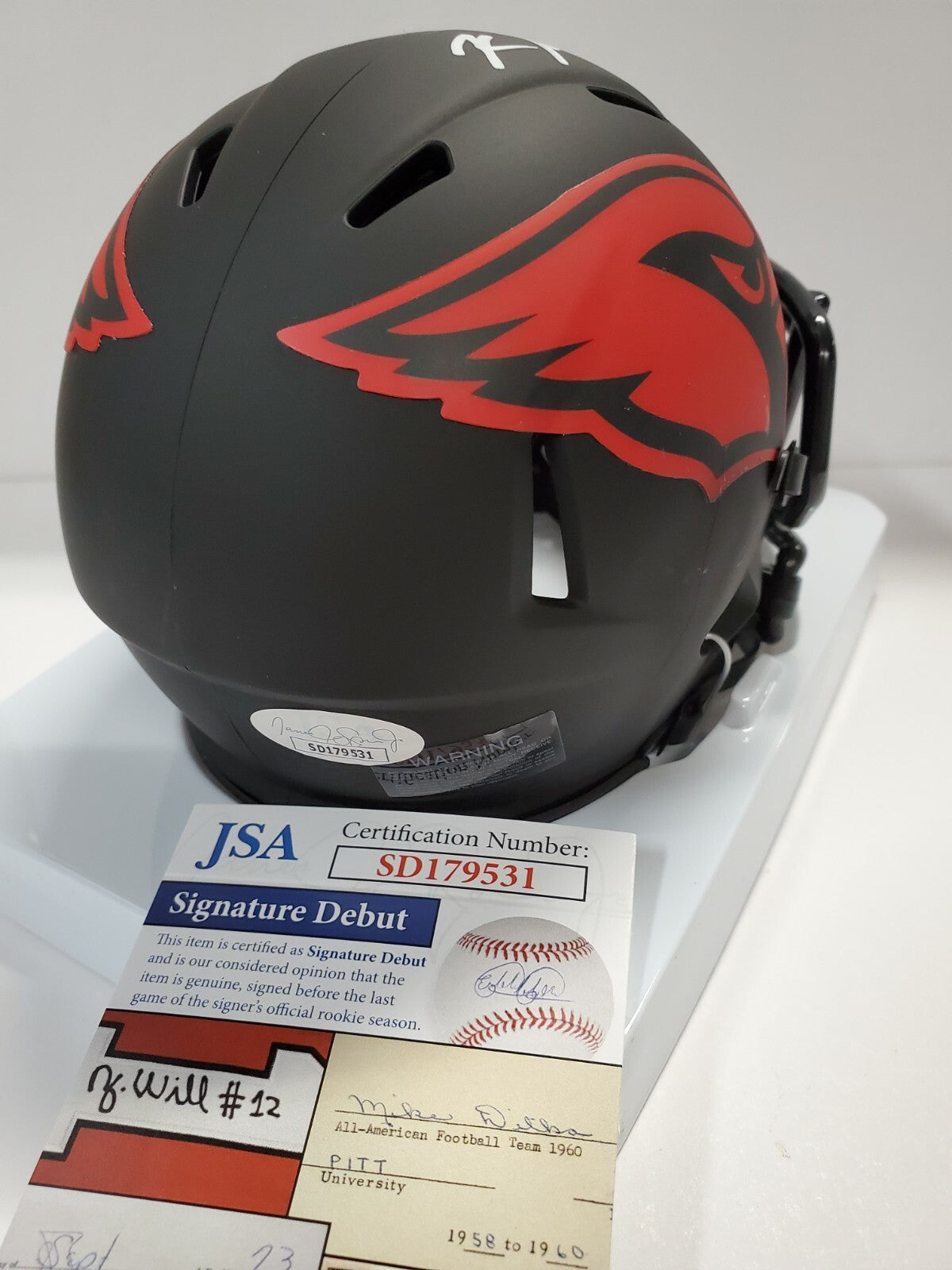 Arizona Cardinals Rondale Moore Autographed Eclipse Mini Helmet Jsa Coa
