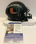 Greg Rousseau Autographed Signed Miami Hurricanes Mini Helmet Jsa Coa