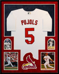 Framed In Suede St Louis Cardinals Albert Pujols Autographed Jersey Beckett Holo