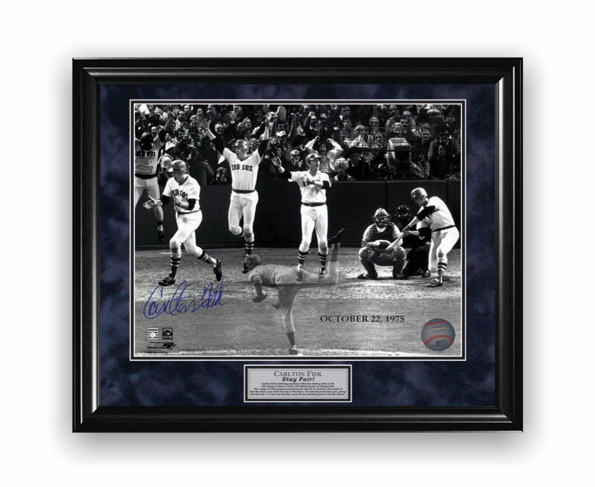 Carlton Fisk Boston Red Sox Autographed 16x20 Photo Framed To 23x27 NEP
