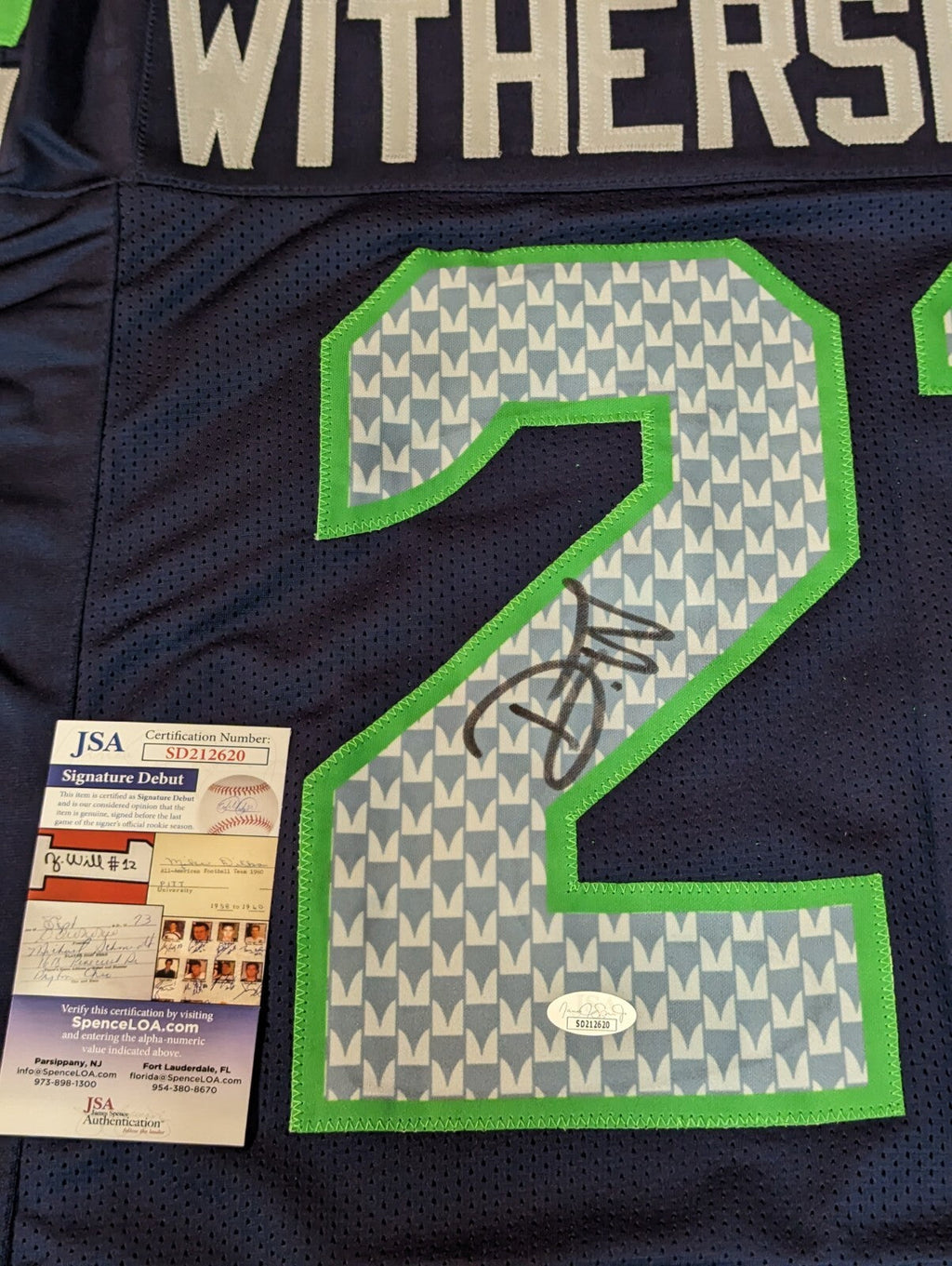 Seattle Seahawks Devon Witherspoon Autographed Signed Jersey Jsa Coa