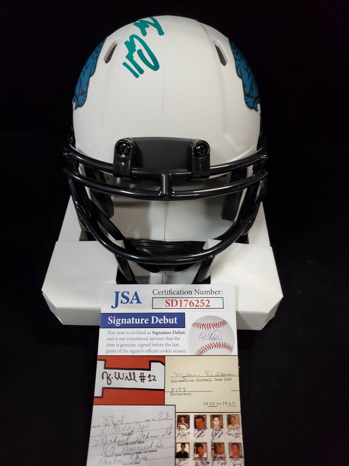 Jacksonville Jaguars Tyson Campbell Signed Lunar Mini Helmet Jsa Coa