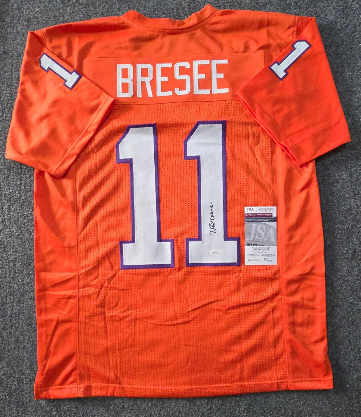 Clemson Tigers Bryan Bresee Autographed Signed Jersey Jsa  Coa