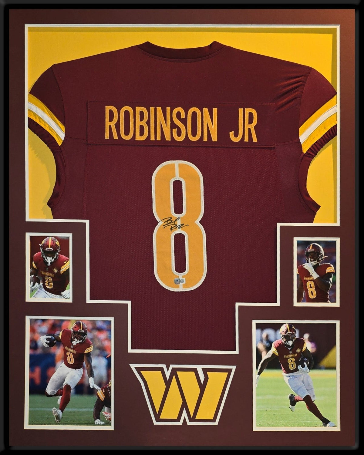 Framed Washington Commanders Brian Robinson Jr Autographed Signed Jersey Beckett