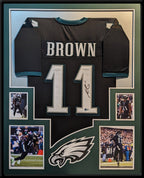 Framed Philadelphia Eagles Aj Brown Autographed Signed Jersey Beckett Holo