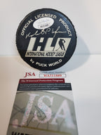 Michigan K-Wings Marty Turco Signed Logo Puck Jsa Coa