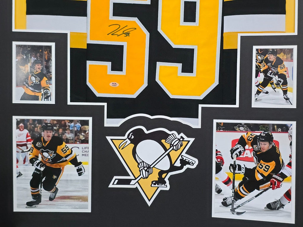 Framed Pittsburgh Penguins Jake Guentzel Autographed Signed Jersey Psa Coa