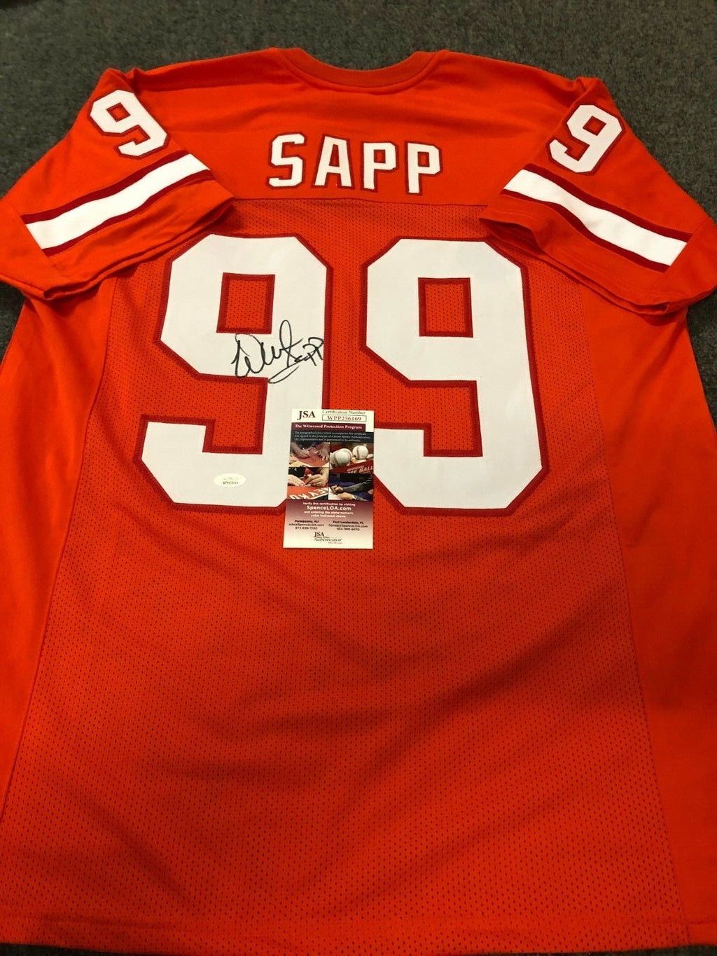 Tampa Bay Buccaneers Warren Sapp Autographed Signed Jersey Jsa  Coa