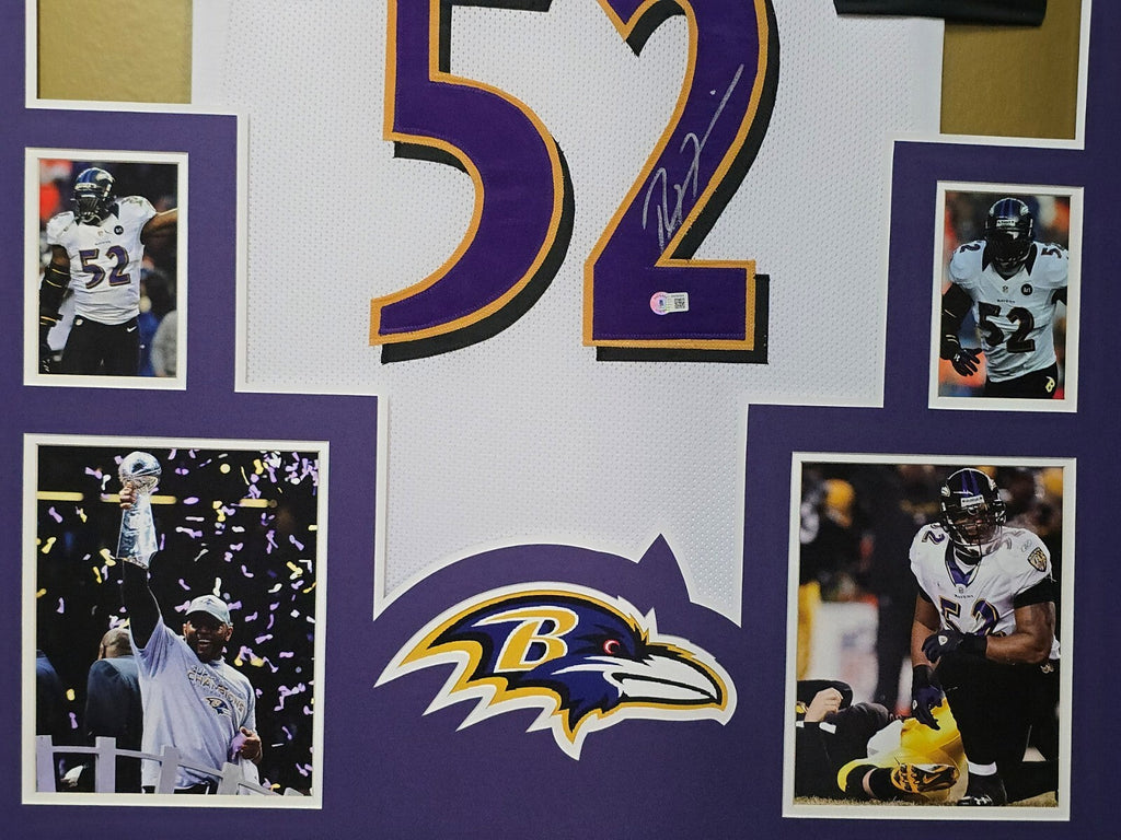 Framed Baltimore Ravens Ray Lewis Autographed Signed Jersey Beckett Holo