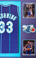 Framed Charlotte Hornets Alonzo Mourning Signed Jersey Jsa Coa