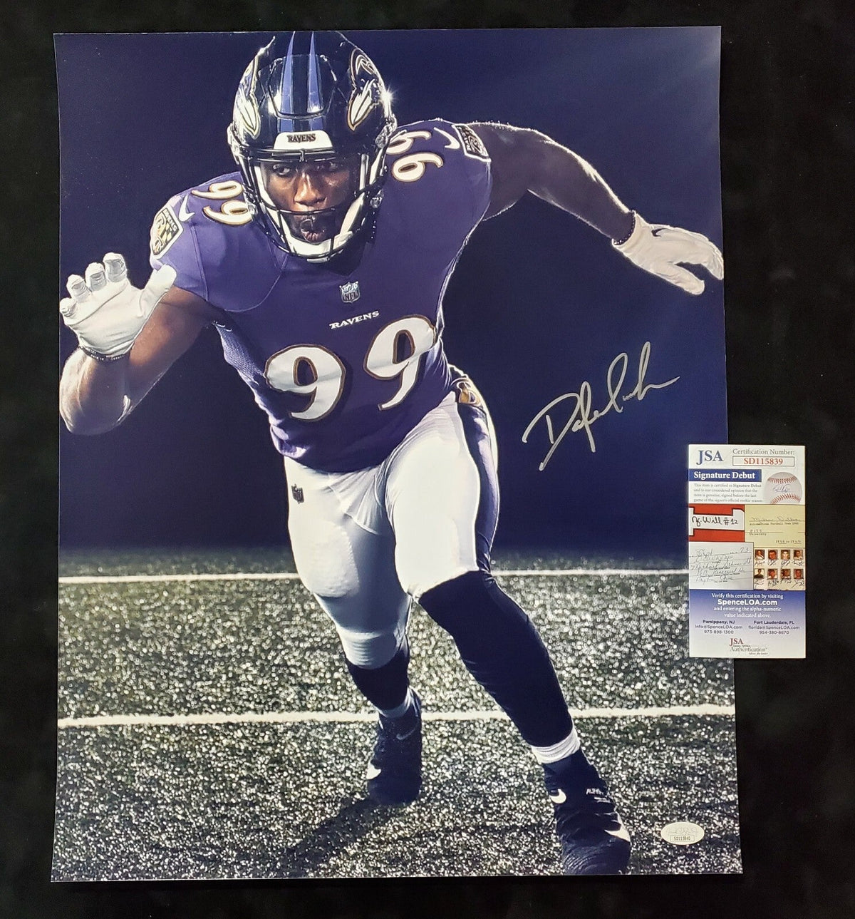 Baltimore Ravens Odafe Oweh Autographed Signed 16X20 Photo Jsa  Coa