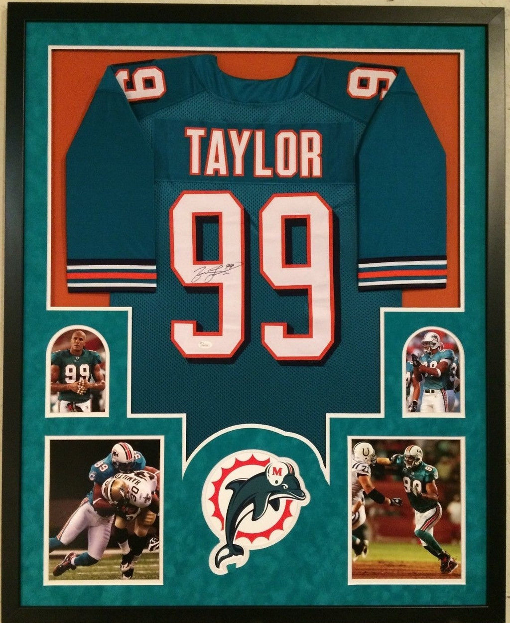 Framed Miami Dolphins Jason Taylor Autographed Signed Jersey Jsa Coa