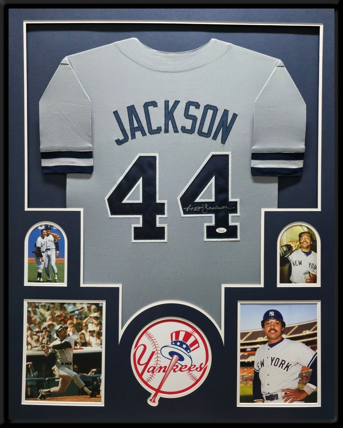 Framed N.Y. Yankees Reggie Jackson Autographed Signed Jersey Jsa Coa