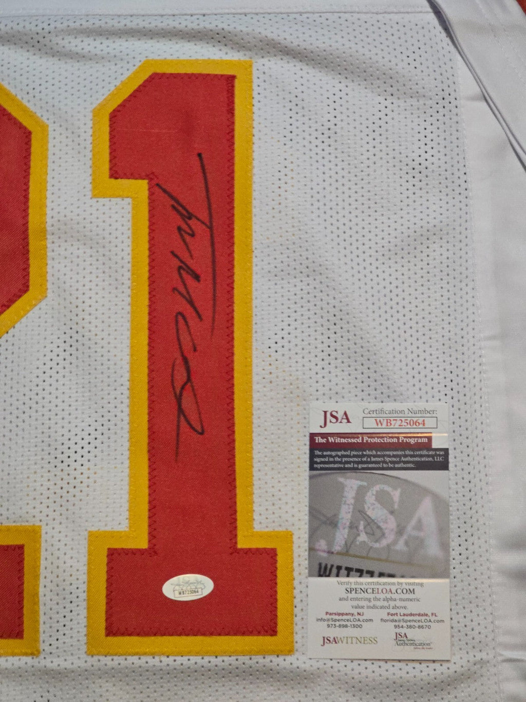 Kansas City Chiefs Trent Mcduffie Autographed Rookie Number 21 Jersey Jsa Coa