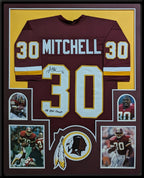 Framed Washington Brian Mitchell Autographed Signed Inscribed Jersey Jsa Coa