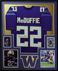Framed Washington Huskies Trent Mcduffie Autographed Signed Jersey Jsa Coa