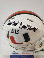 Greg Rousseau Autographed Signed Miami Hurricanes Mini Helmet Jsa Coa