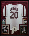 Suede Framed Philadelphia Phillies Mike Schmidt Autographed Jersey Beckett Holo