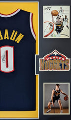 Framed Denver Nuggets Signed Autographed Christian Braun Jersey Jsa Coa