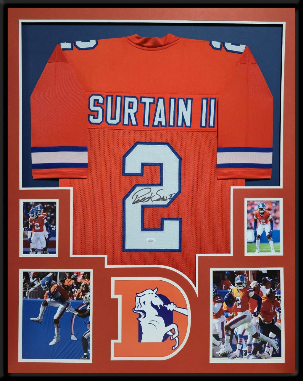 Framed Denver Broncos Pat Surtain Ii Autographed Signed Jersey Jsa Coa