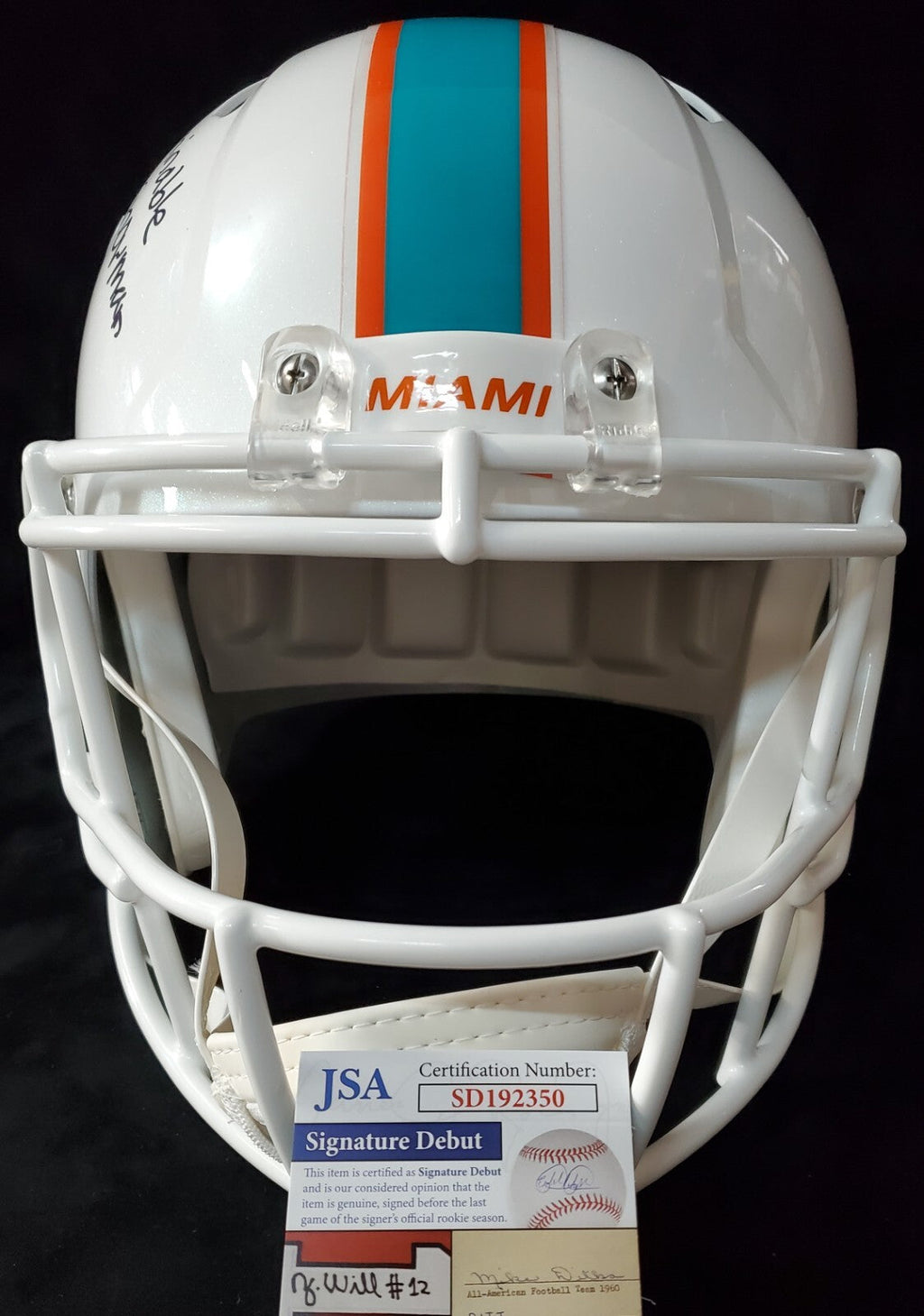 Miami Dolphins Jevon Holland Signed Full Size Speed Replica Helmet Jsa Coa