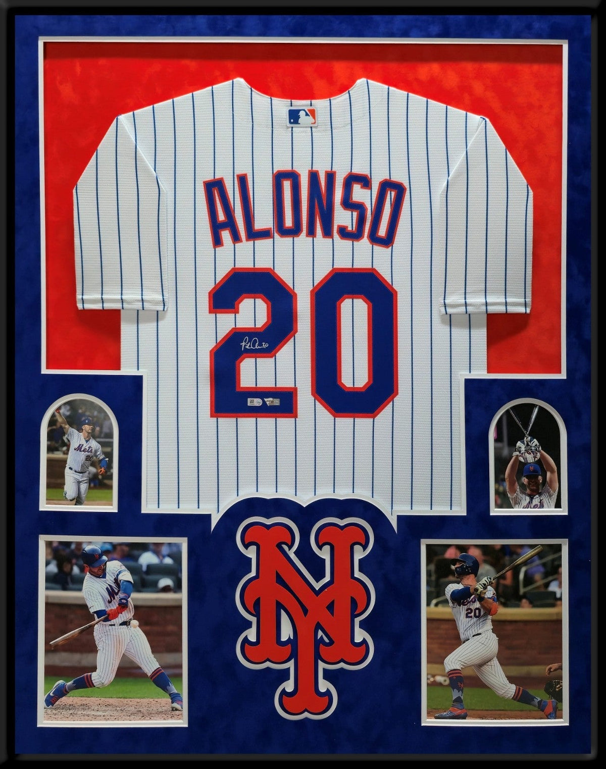 Suede Framed N.Y. Mets Pete Alonso Autographed Signed Jersey Fanatics Holo