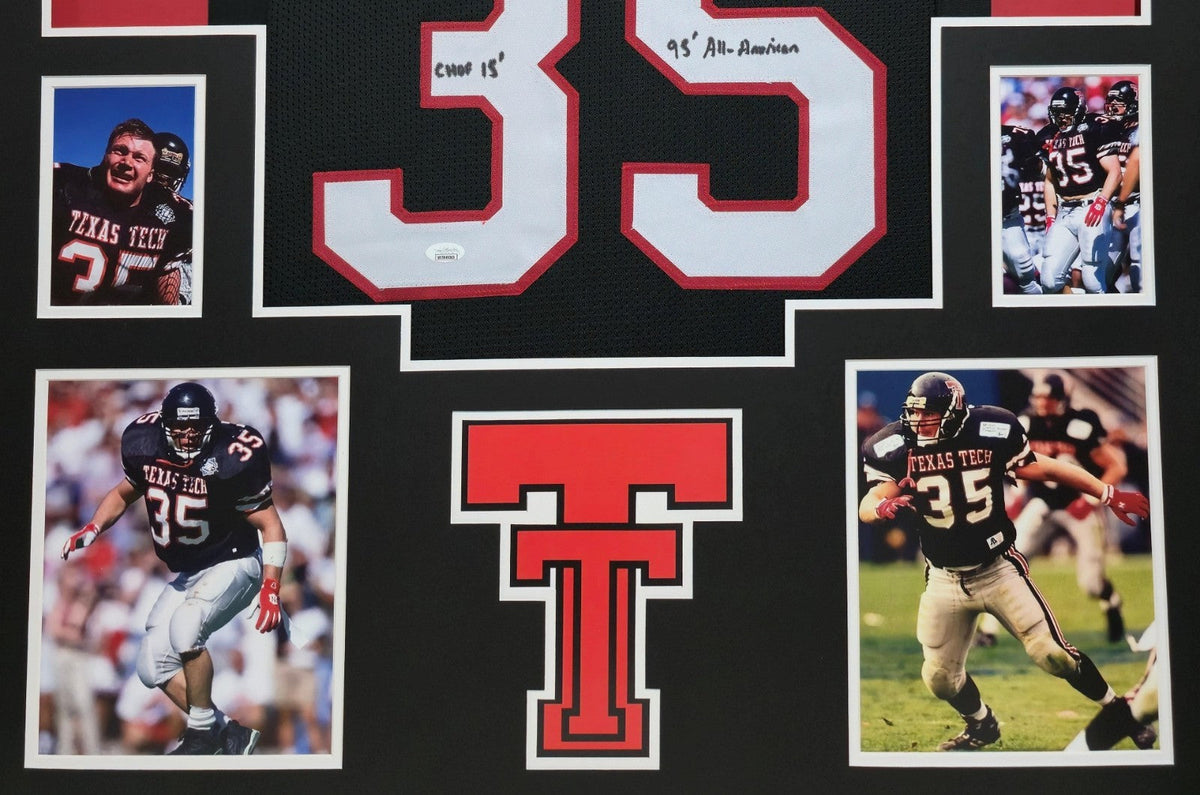 Framed Texas Tech Red Raiders Zach Thomas Autographed Inscribed Jersey Jsa